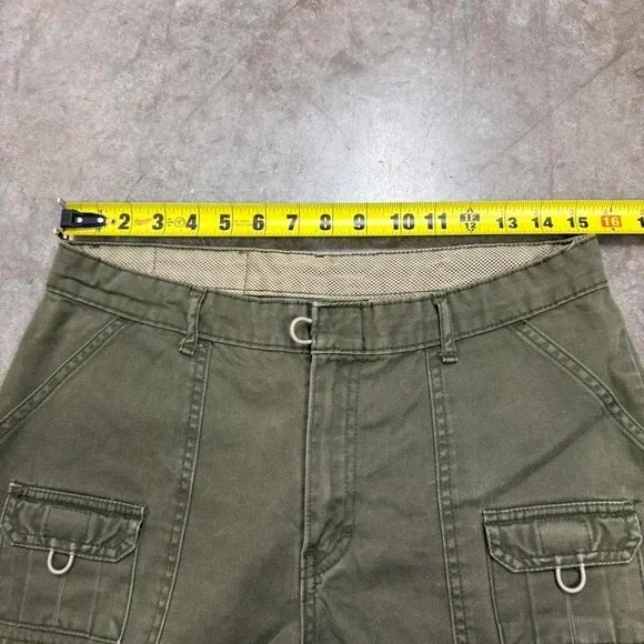 Jordache Green Military Inspired Y2K Flared Pants Size 11/12 - Picture 5 of 7